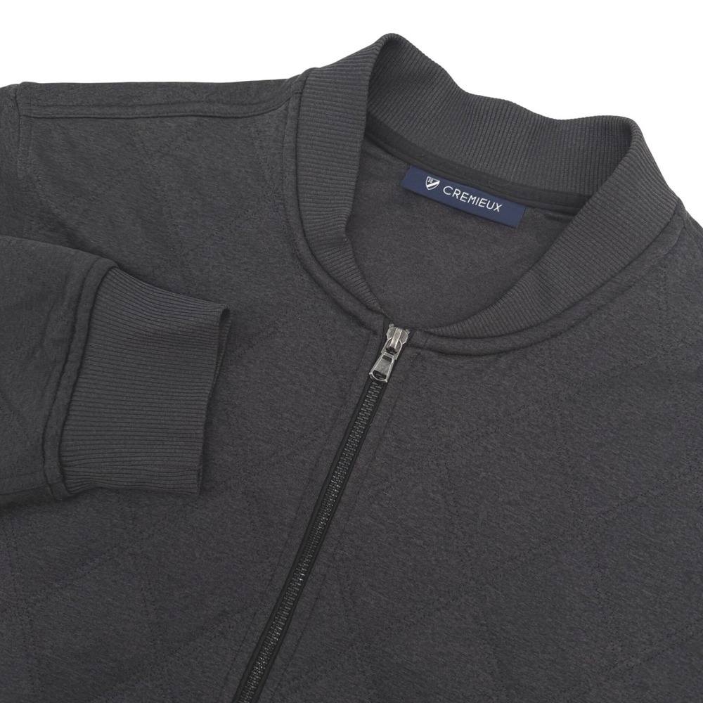 Cremieux Jacket Mens XL Dark Gray Quilted Full Zip Poly Pockets Bomber Modern